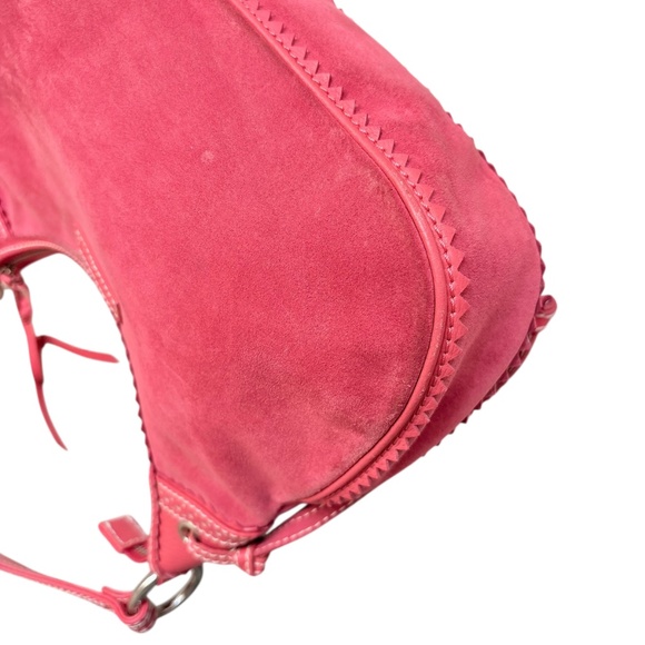 Isabella fiore pink suede leather eyelet hobo bag - Picture 8 of 13